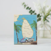 Geïllustreerde kaart van Sri Lanka (Staand voorkant)