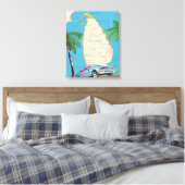 Geïllustreerde kaart van Sri Lanka Canvas Afdruk (Insitu (Slaapkamer))