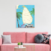 Geïllustreerde kaart van Sri Lanka Canvas Afdruk (Insitu (Woonkamer))