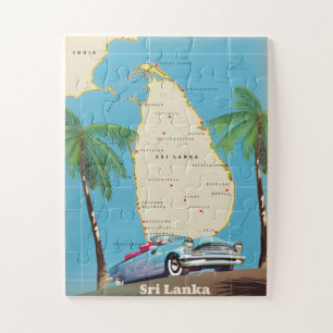 Geïllustreerde kaart van Sri Lanka Legpuzzel