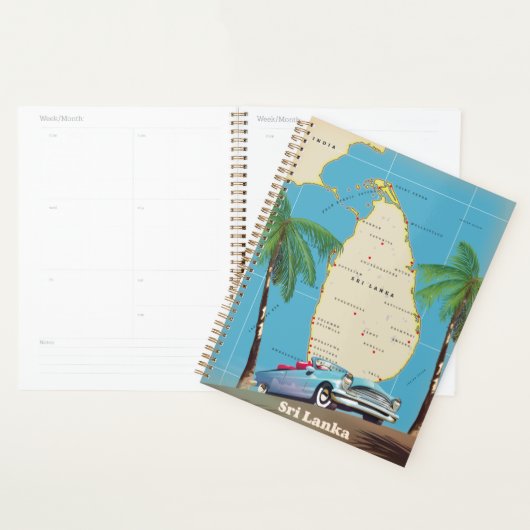 Geïllustreerde kaart van Sri Lanka Planner (Display)