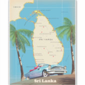 Geïllustreerde kaart van Sri Lanka Sticker (Voorkant)