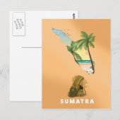 geïllustreerde kaart van Sumatra reisposter (Voorkant / Achterkant)