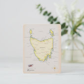 Geïllustreerde kaart van Tasmanië. (Staand voorkant)