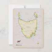 Geïllustreerde kaart van Tasmanië. (Voorkant)