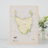 Geïllustreerde kaart van Tasmanië. (Staand voorkant)