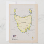 Geïllustreerde kaart van Tasmanië. (Voorkant)