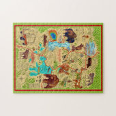 Geïllustreerde kaart van Yellowstone Park Legpuzzel (Horizontaal)