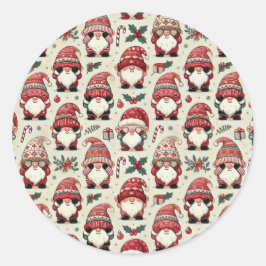 Geïllustreerde Kabouter Kerststickers zonder Kijke Ronde Sticker