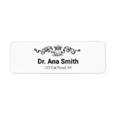 Geïllustreerde kat diergeneeskundig beroep bedrijf etiket (Voorkant)