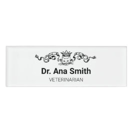 Geïllustreerde kat diergeneeskundig beroep bedrijf naambadge