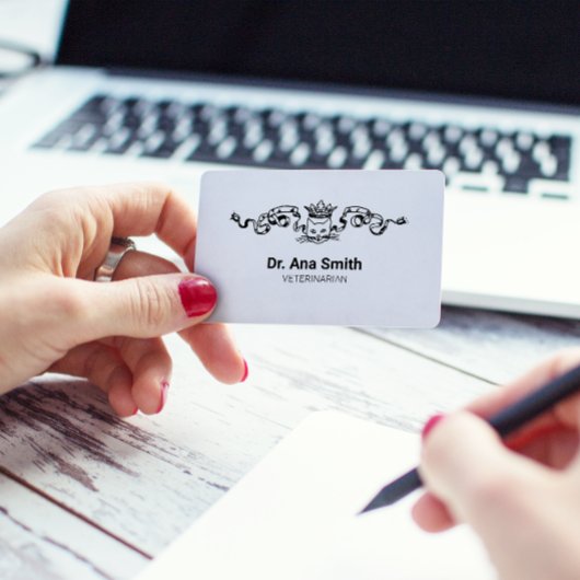 Geïllustreerde kat diergeneeskundig beroep bedrijf visitekaartje