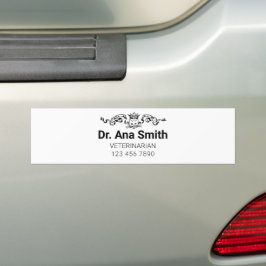 Geïllustreerde kat veterinaire beroep business bumpersticker