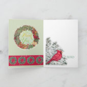 Geïllustreerde kerst Dank u groet Bedankkaart (Binnen)