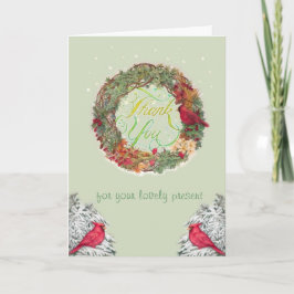 Geïllustreerde kerst Dank u groet Bedankkaart