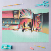 Geïllustreerde kerst notenkraker tissuepapier (Craft)