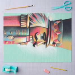 Geïllustreerde kerst notenkraker tissuepapier