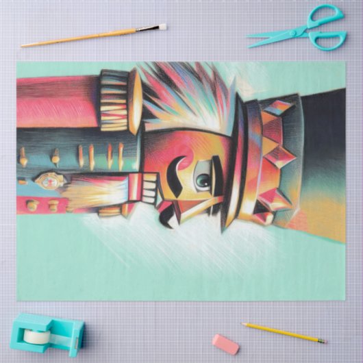 Geïllustreerde kerst notenkraker tissuepapier (Craft)