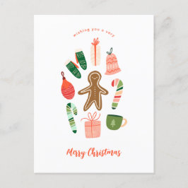 Geïllustreerde kerst ornament Briefkaart