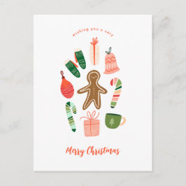 Geïllustreerde kerst ornament Briefkaart