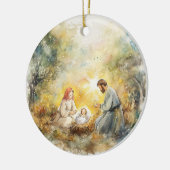 Geïllustreerde kerststal Ik herinner me het wonder Keramisch Ornament (Links)