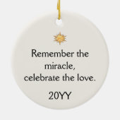 Geïllustreerde kerststal Ik herinner me het wonder Keramisch Ornament (Achterkant)