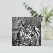 Geïllustreerde kerststal kaart (Staand voorkant)