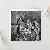 Geïllustreerde kerststal kaart (Voorkant / Achterkant in situ)