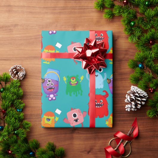 Geïllustreerde Kinder Monster Cadeaupapier (Feestdagen Geschenken)