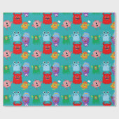 Geïllustreerde Kinder Monster Cadeaupapier (Vlak)