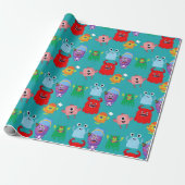 Geïllustreerde Kinder Monster Cadeaupapier (Uitgerold)