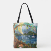 Geïllustreerde kinderboekentas tote bag (Achterkant)