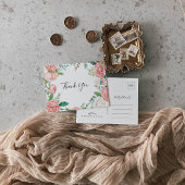 Geïllustreerde kleurrijke tropische bloemen dank u briefkaart