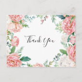 Geïllustreerde kleurrijke tropische bloemen dank u briefkaart (Voorkant)