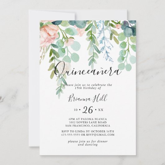 Geïllustreerde kleurrijke tropische bloemen Quince Kaart (Voorkant)