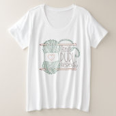 Geïllustreerde Knit Purl Repeat Breien T-shirt (Design voorkant)