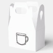 Geïllustreerde koffiekop bedankdoosjes (Geopend)