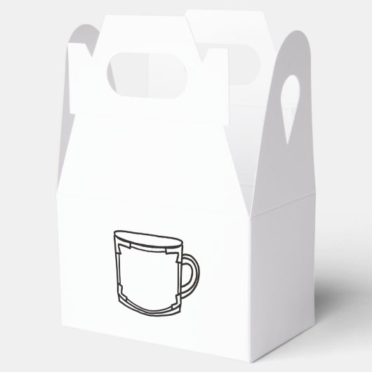 Geïllustreerde koffiekop bedankdoosjes (Geopend)