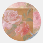 Geïllustreerde kolibrie-rozen aangepaste sticker (Voorkant)