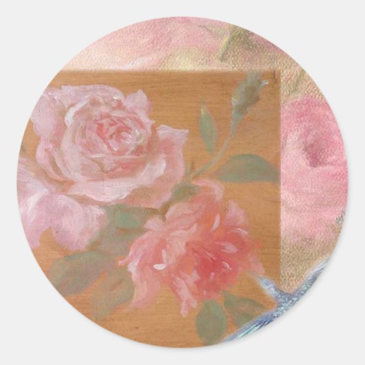 Geïllustreerde kolibrie-rozen aangepaste sticker (Voorkant)