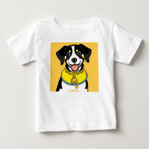 Geïllustreerde Lachende Hond Met Halsband