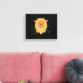 Geïllustreerde Leeuwenkop Canvas Afdruk (Insitu (Woonkamer))