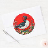 Geïllustreerde levendige eend ronde sticker (Envelop)