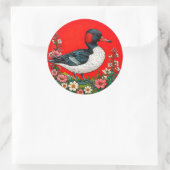 Geïllustreerde levendige eend ronde sticker (Tas)