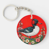 Geïllustreerde levendige eend sleutelhanger (Voorkant)
