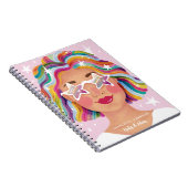 Geïllustreerde Lieve Vrouw Meisje Regenboog Persoo Notitieboek (Rechterzijde)