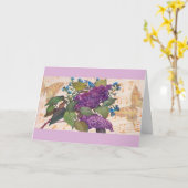 Geïllustreerde Lila vlinder magische verjaardag Kaart (Gele Bloem)