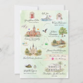 Geïllustreerde Love Story Map Proefdinermenu Kaart (Achterkant)
