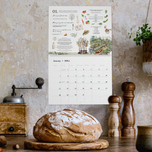 Geïllustreerde maandelijkse homesteading taken kalender