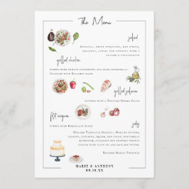 Geïllustreerde Maatwerk | Trouwmenu Menu